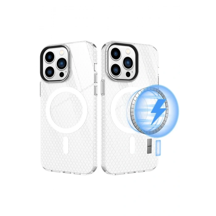 Newface iPhone 14 Pro Kılıf Beta Magneticsafe Silikon - Şeffaf