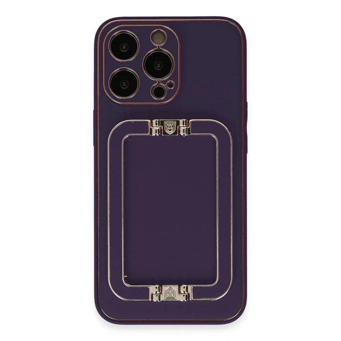 Newface iPhone 14 Pro Kılıf Coco Elit Kapak - Derin Mor