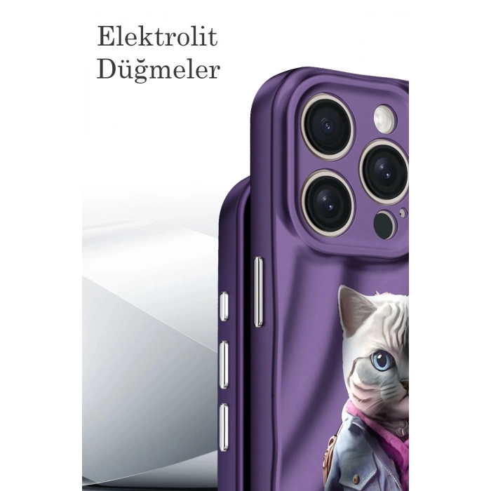 Newface iPhone 14 Pro Kılıf Crew Desenli Kapak - Kedi