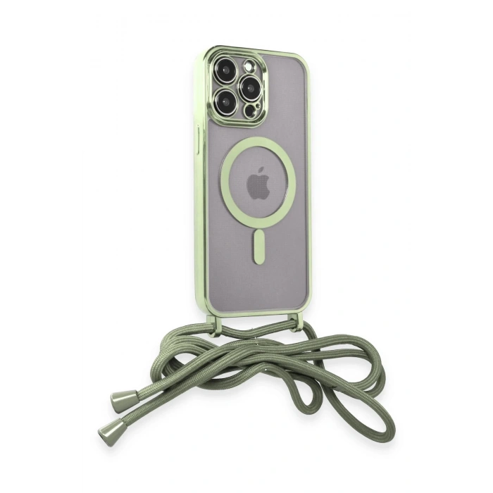 Newface iPhone 14 Pro Kılıf Divo Lazer Askılı Magsafe Kapak - Koyu Yeşil