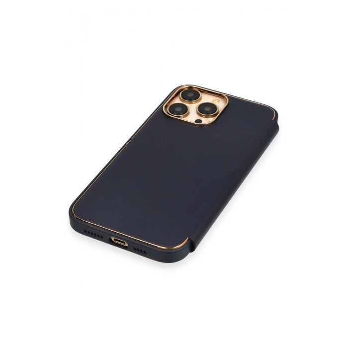 Newface iPhone 14 Pro Kılıf Dolpin Kapaklı - Lacivert