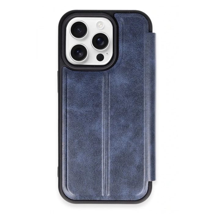 Newface iPhone 14 Pro Kılıf Flip Cover - Lacivert