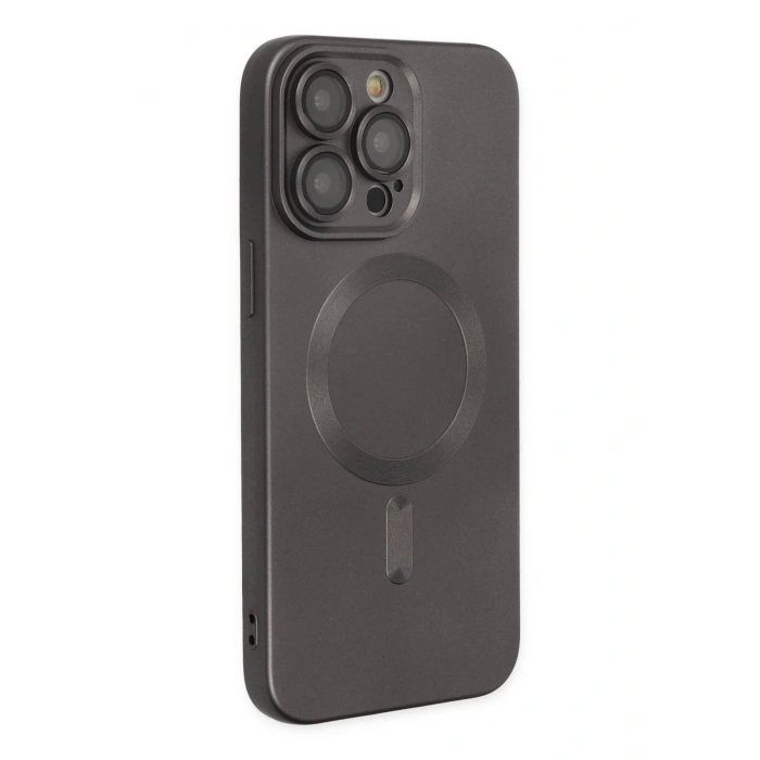 Newface iPhone 14 Pro Kılıf Moshi Lens Magneticsafe Silikon - Füme