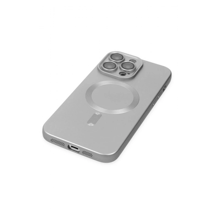Newface iPhone 14 Pro Kılıf Moshi Lens Magneticsafe Silikon - Gümüş