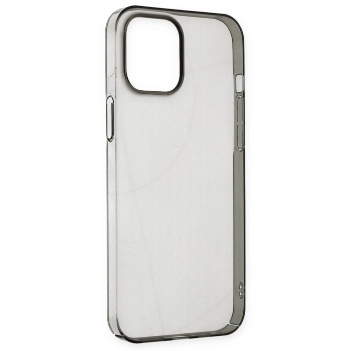 Newface iPhone 14 Pro Kılıf Pc Sert Şeffaf Kapak - Siyah