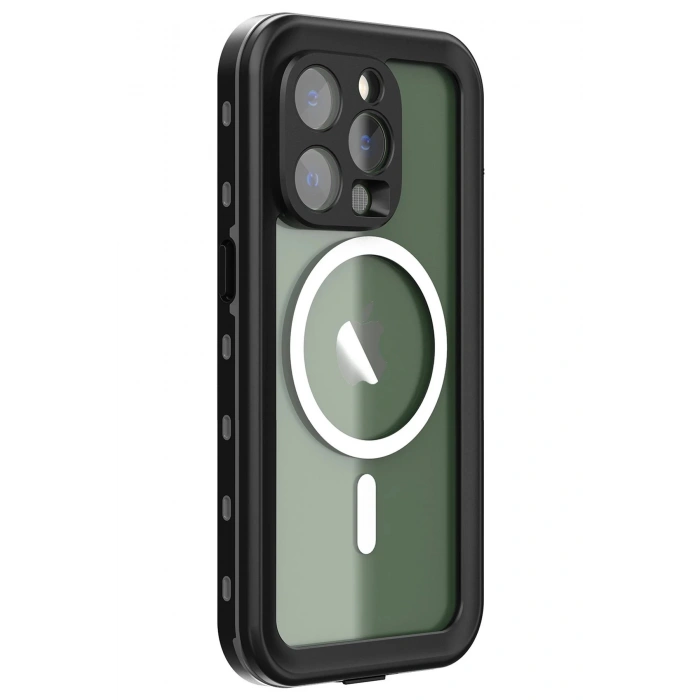 Newface iPhone 14 Pro Kılıf Red Pepper Magneticsafe Su Geçirmez Kılıf - Siyah-Gri