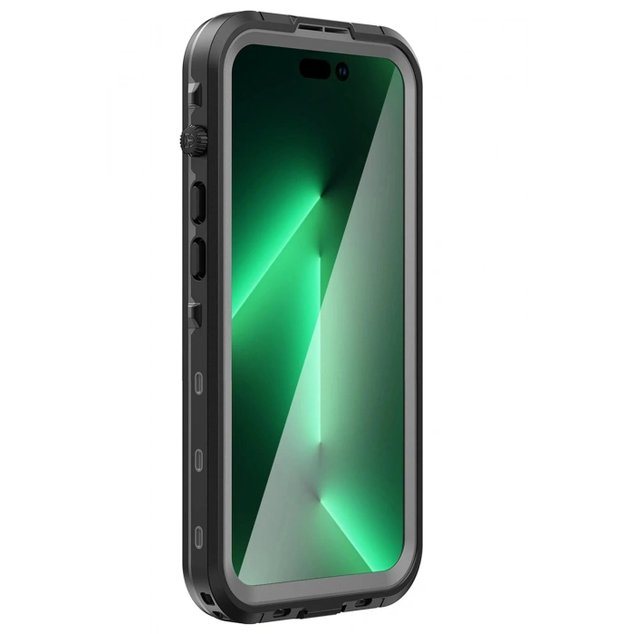 Newface iPhone 14 Pro Kılıf Red Pepper Magneticsafe Su Geçirmez Kılıf - Siyah-Gri