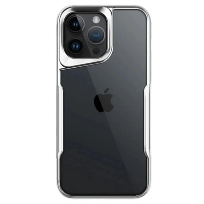 Newface iPhone 14 Pro Max Kılıf Boyi Silikon Kapak - Gümüş