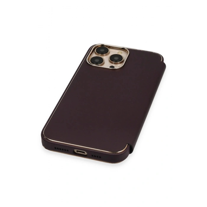 Newface iPhone 14 Pro Max Kılıf Dolpin Kapaklı - Derin Mor