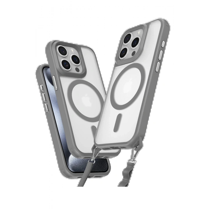 Newface iPhone 14 Pro Max Kılıf Enka Magsafe Silikon Kılıf - Titan Gri