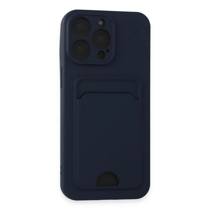 Newface iPhone 14 Pro Max Kılıf Kelvin Kartvizitli Silikon - Lacivert