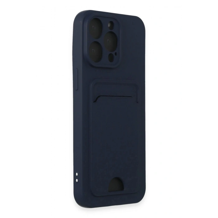 Newface iPhone 14 Pro Max Kılıf Kelvin Kartvizitli Silikon - Lacivert