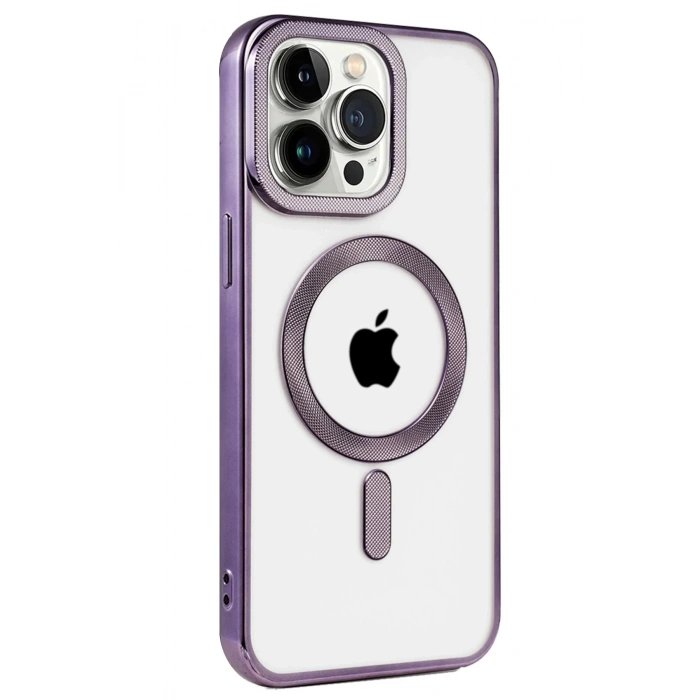 Newface iPhone 14 Pro Max Kılıf Kronos Magsafe Kapak - Derin Mor