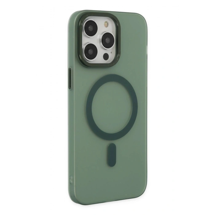 Newface iPhone 14 Pro Max Kılıf Lodos Magneticsafe Mat Kapak - Köknar Yeşili