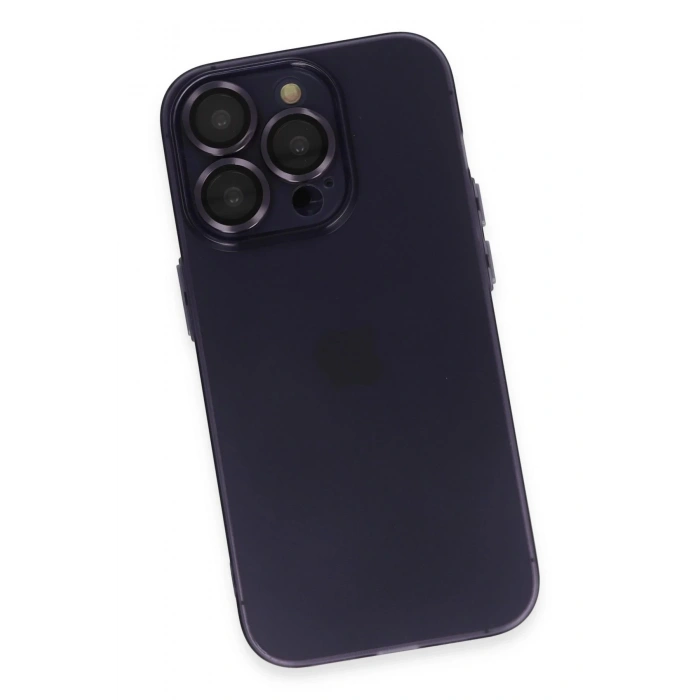 Newface iPhone 14 Pro Max Kılıf Luko Lens Silikon - Derin Mor