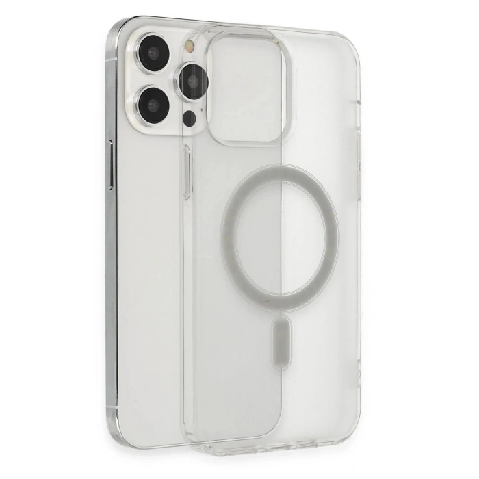 Newface iPhone 14 Pro Max Kılıf Matte Şeffaf Magneticsafe - Şeffaf