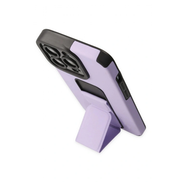 Newface iPhone 14 Pro Max Kılıf Mega Standlı Silikon - Lila