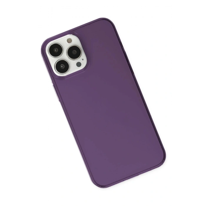 Newface iPhone 14 Pro Max Kılıf Pc Sert Şeffaf Kapak - Mor