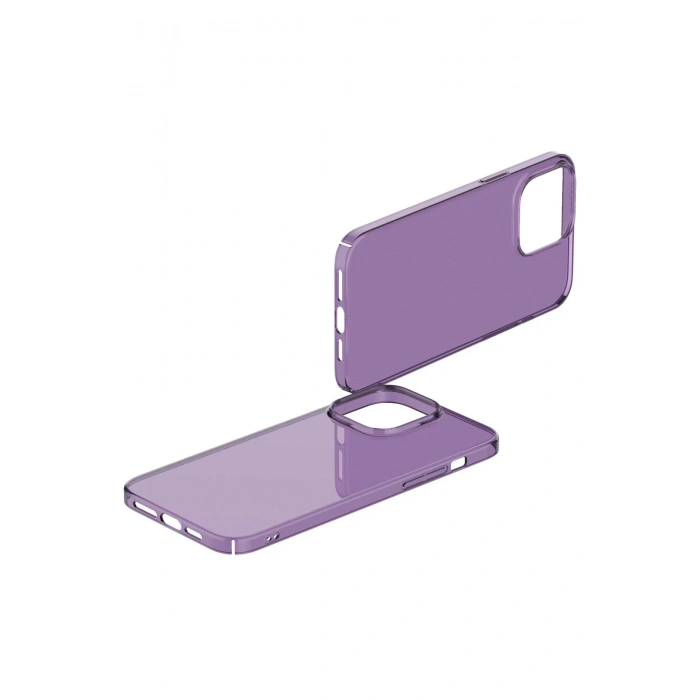 Newface iPhone 14 Pro Max Kılıf Pc Sert Şeffaf Kapak - Mor