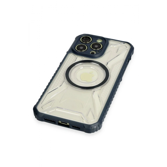 Newface iPhone 14 Pro Max Kılıf Prag Magneticsafe Kapak - Lacivert