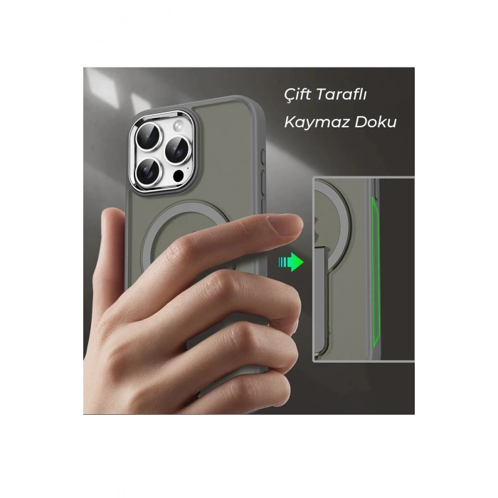 Newface iPhone 14 Pro Tork Magsafe Standlı Kapak - Lila