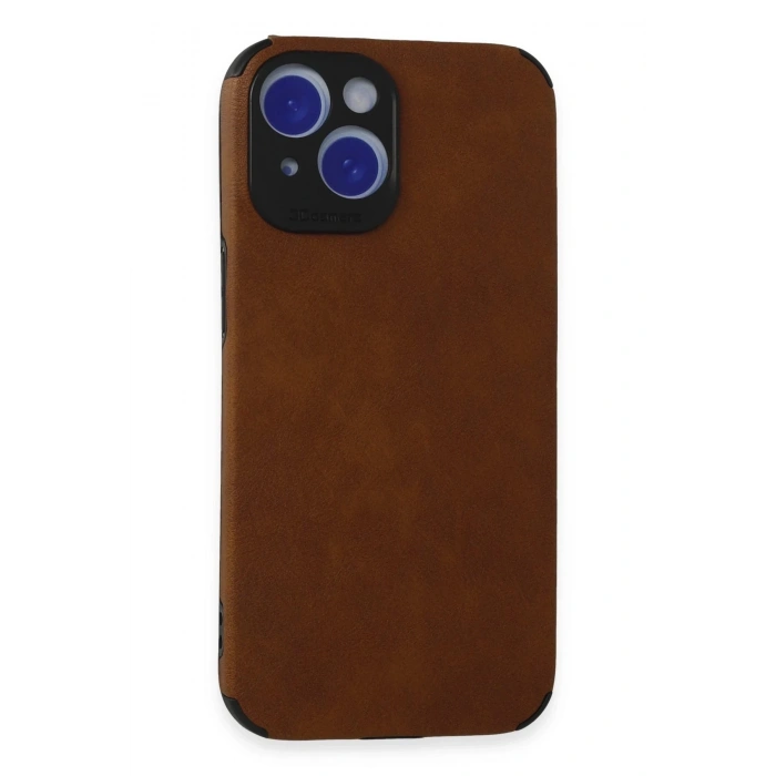 Newface iPhone 15 Kılıf Loop Deri Silikon - Kahverengi
