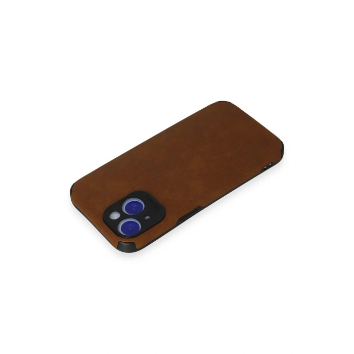 Newface iPhone 15 Kılıf Loop Deri Silikon - Kahverengi