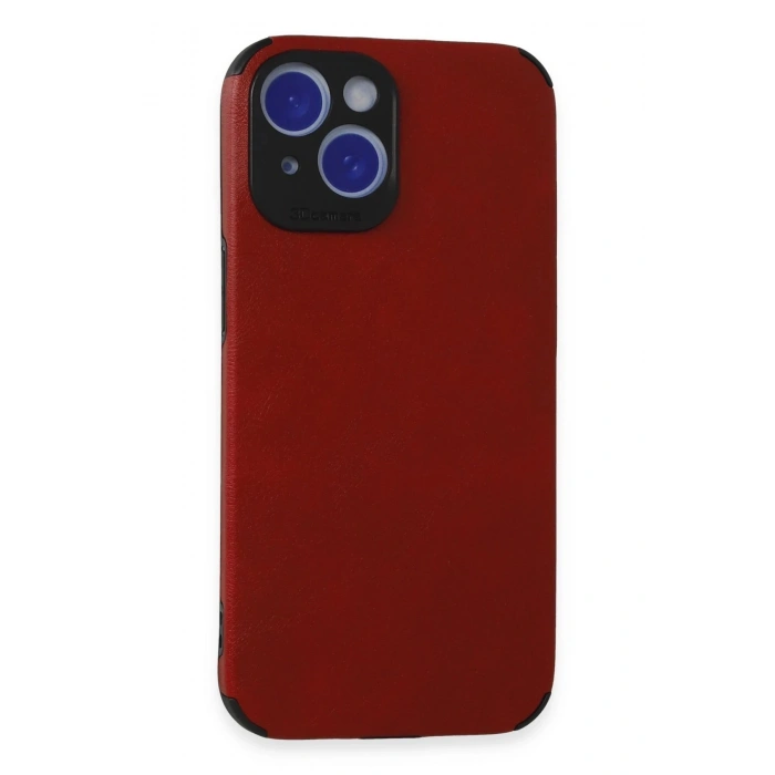 Newface iPhone 15 Kılıf Loop Deri Silikon - Kırmızı