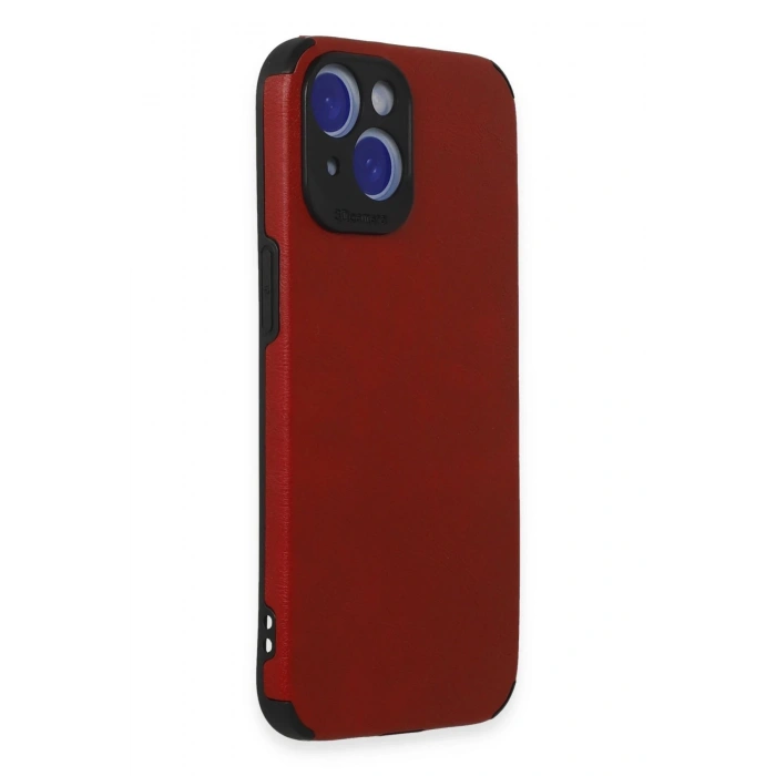 Newface iPhone 15 Kılıf Loop Deri Silikon - Kırmızı