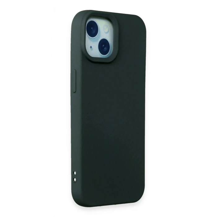 Newface iPhone 15 Kılıf Nano içi Kadife Silikon - Koyu Yeşil
