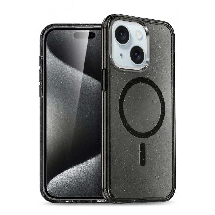 Newface iPhone 15 Plus Kılıf Glow Magsafe Kapak - Siyah