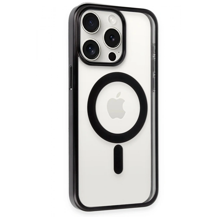 Newface iPhone 15 Pro Kılıf Erozi Magsafe Kapak - Siyah