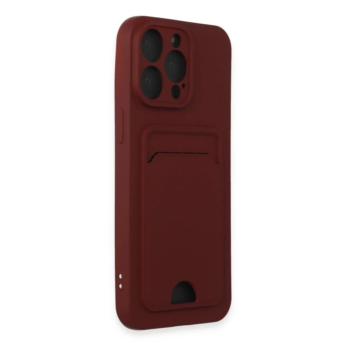 Newface iPhone 15 Pro Kılıf Kelvin Kartvizitli Silikon - Bordo