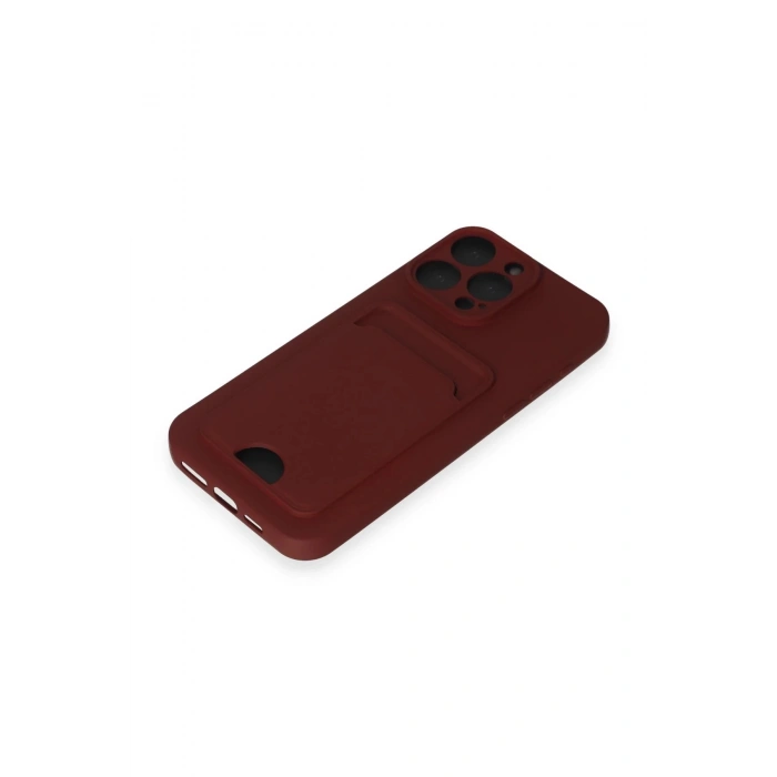 Newface iPhone 15 Pro Kılıf Kelvin Kartvizitli Silikon - Bordo