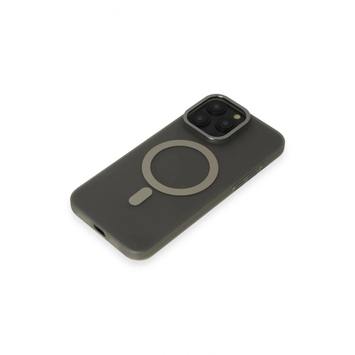Newface iPhone 15 Pro Kılıf Lodos Magneticsafe Mat Kapak - Titan Gri