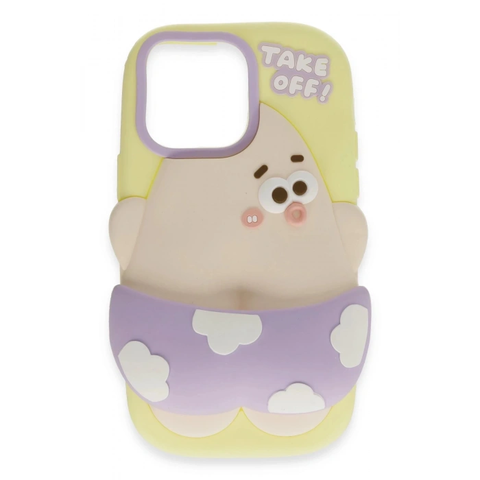 Newface iPhone 15 Pro Kılıf Poky Karakter Silikon Kapak - Desen 5