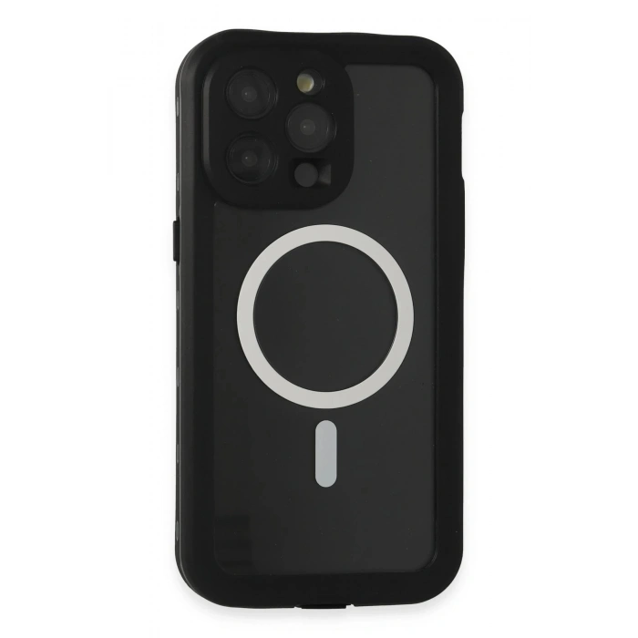 Newface iPhone 15 Pro Kılıf Red Pepper Magneticsafe Su Geçirmez Kılıf - Siyah-Gri