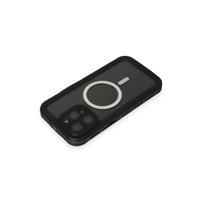 Newface iPhone 15 Pro Kılıf Red Pepper Magneticsafe Su Geçirmez Kılıf - Siyah-Gri