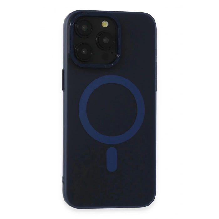Newface iPhone 15 Pro Max Kılıf Lodos Magneticsafe Mat Kapak - Mavi