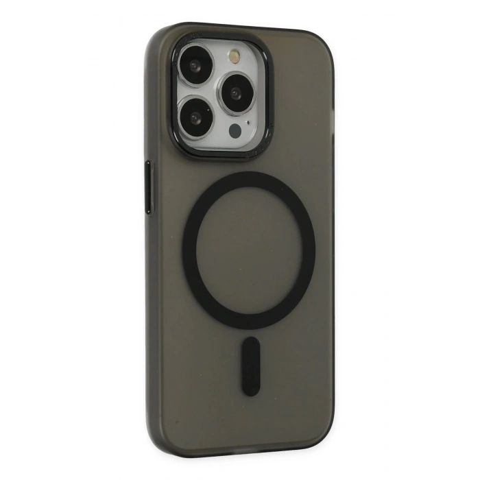 Newface iPhone 15 Pro Max Kılıf Lodos Magneticsafe Mat Kapak - Siyah