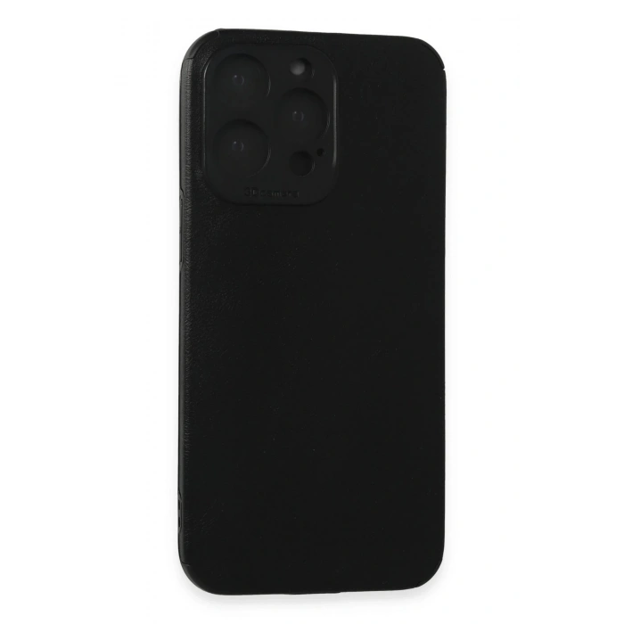 Newface iPhone 15 Pro Max Kılıf Loop Deri Silikon - Siyah