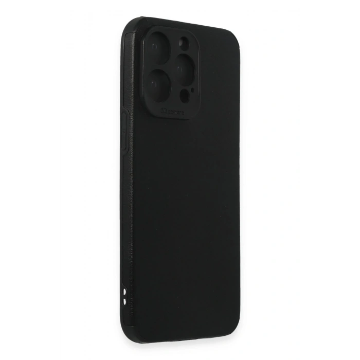 Newface iPhone 15 Pro Max Kılıf Loop Deri Silikon - Siyah