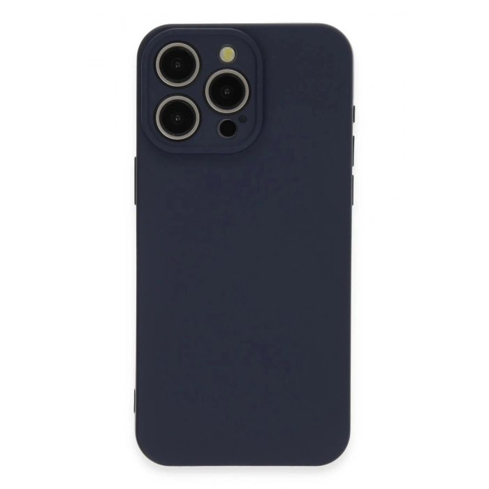 Newface iPhone 15 Pro Max Kılıf Nano içi Kadife Silikon - Lacivert