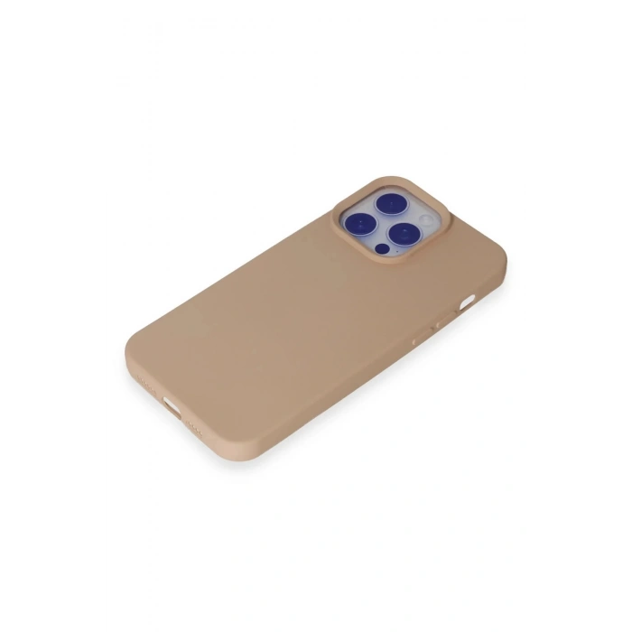 Newface iPhone 15 Pro Max Kılıf Nano içi Kadife Silikon - Pudra