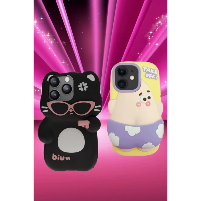 Newface iPhone 15 Pro Max Kılıf Poky Karakter Silikon Kapak - Desen 10