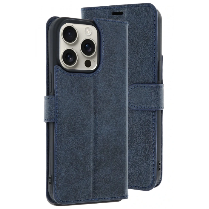 Newface iPhone 15 Pro Max Kılıf Trend S Plus Kapaklı Kılıf - Lacivert