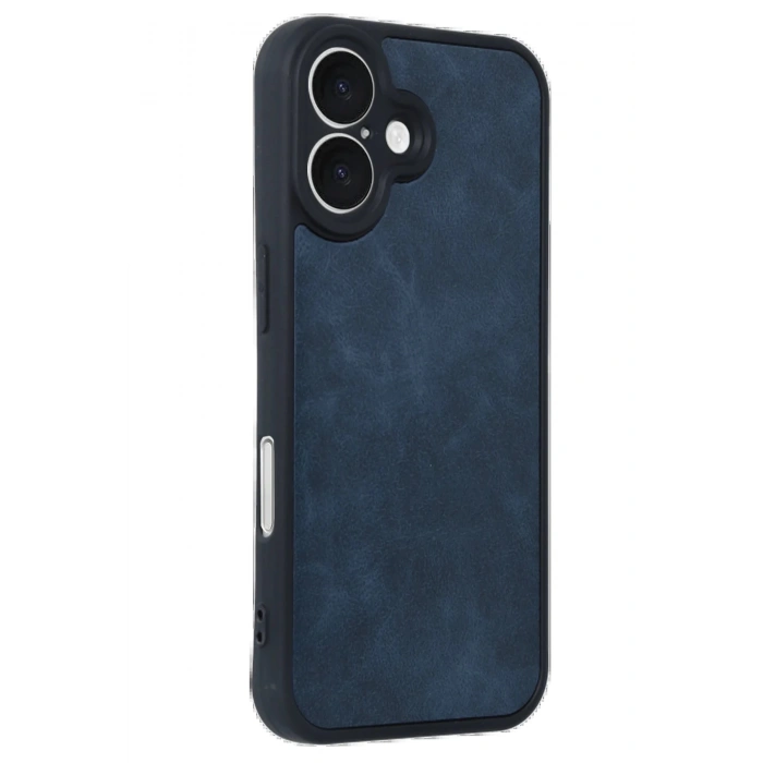 Newface iPhone 16 Kılıf Aras Deri Kapak - Lacivert