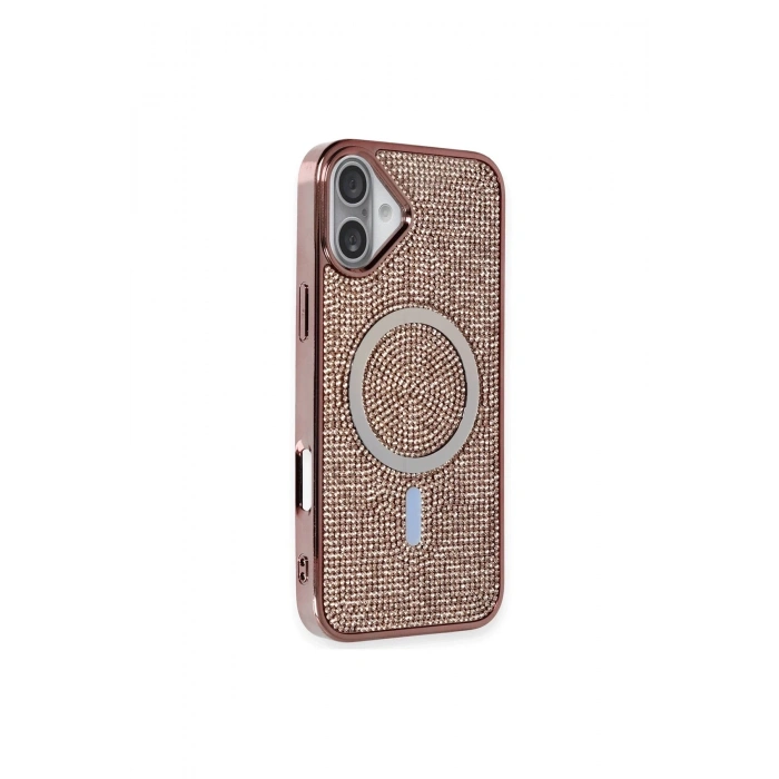 Newface iPhone 16 Kılıf Diamond Magsafe Kapak - Pembe