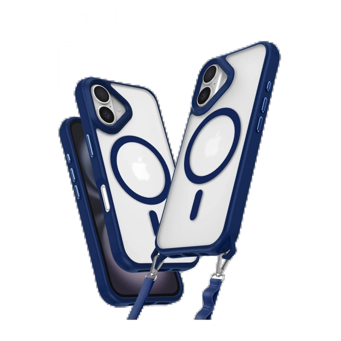 Newface iPhone 16 Kılıf Enka Magsafe Silikon Kılıf - Lacivert