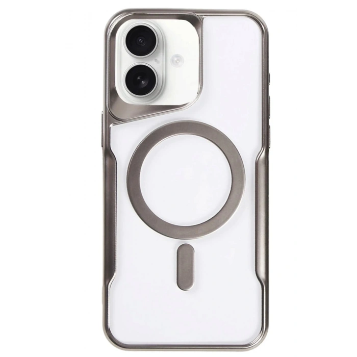 Newface iPhone 16 Plus Kılıf Boyi Magsafe Silikon Kapak - Titan Gri